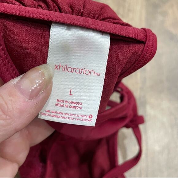 NWT Exhilaration Bikini in Maroon with Ruching on Bum - Picture 8 of 8